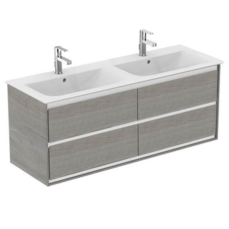 Ideal Standard Connect Air 4 Drawers Wall Hung Vanity Unit Only 1200mm - Light Grey Wood / Matt White - E0822PS - TAP 'N' SHOWER