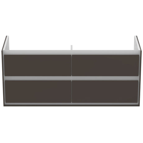 Ideal Standard Connect Air 4 Drawers Wall Hung Vanity Unit Only 1200mm - Matt Dark Brown / Matt White - E0822VY - TAP 'N' SHOWER