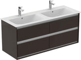 Ideal Standard Connect Air 4 Drawers Wall Hung Vanity Unit Only 1200mm - Matt Dark Brown / Matt White - E0822VY - TAP 'N' SHOWER