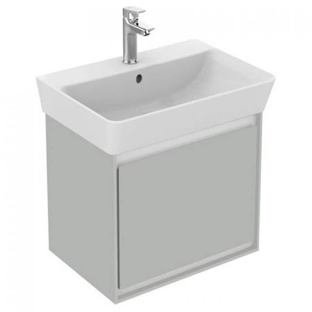 Ideal Standard Connect Air Cube 1 Drawer Wall Hung Vanity Unit Only 550mm Wide; Gloss Grey / Matt White - E0844EQ - TAP 'N' SHOWER