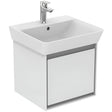 Ideal Standard Connect Air Cube 1 Drawer Wall Hung Vanity Unit Only 550mm Wide - Gloss White / Matt Grey - E0844KN - TAP 'N' SHOWER