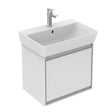 Ideal Standard Connect Air Cube 1 DrawerWall Hung Vanity Unit Only 500mm Wide - Gloss White / Matt Grey - E0842KN - TAP 'N' SHOWER