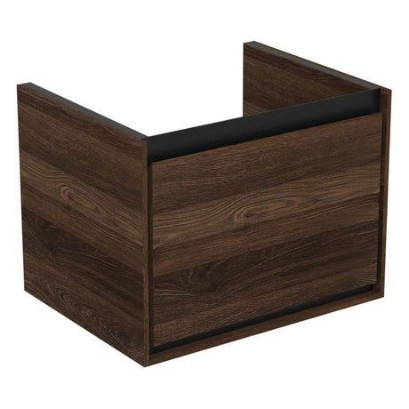 Ideal Standard Connect Air Wall Hung Basin Unit w/ 1 Drawer 530mm x 410mm x 400mm - Walnut - R0472NE - TAP 'N' SHOWER