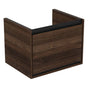 Ideal Standard Connect Air Wall Hung Basin Unit w/ 1 Drawer 530mm x 410mm x 400mm - Walnut - R0472NE - TAP 'N' SHOWER