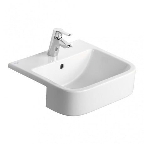 Ideal Standard Create Semi-Recessed 1 Tap Hole Basin 500mm - White - E310201