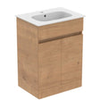 Ideal Standard Eurovit+ 2 Door Floor Standing Vanity Unit 600mm with Basin - Natural Oak - E3515Y8 - TAP 'N' SHOWER