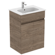 Ideal Standard Eurovit+ 2 Door Floor Standing Vanity Unit w/ Basin 600mm - Flint Hickory - E3515Y9 - TAP 'N' SHOWER