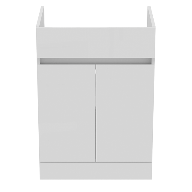 Ideal Standard Eurovit+ 2 Door Floor Standing Vanity Unit w/ Basin 600mm - Gloss White - E3515WG - TAP 'N' SHOWER