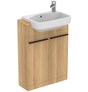 Ideal Standard Eurovit+ 2 Door Semi Countertop Washbasin Unit w/ i.life A Semi Countertop Basin and Worktop 650mm - Flint Hickory - E3509Y9 - TAP 'N' SHOWER