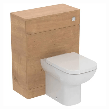 Ideal Standard Eurovit+ 65cm Toilet Unit Back - to - wall Bowl Slow Close Seat And Worktop Pack - Natural Oak - E3514Y8 - TAP 'N' SHOWER