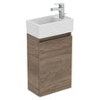 Ideal Standard Eurovit+ Guest Washbasin Unit With 1 Door 35cm - Flint Hickory - TAP 'N' SHOWER