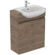 Ideal Standard Eurovit+ Semi Countertop Basin Unit with 2 Doors 65cm - Flint Hickory - R0269Y9 - TAP 'N' SHOWER
