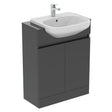 Ideal Standard Eurovit+ Semi Countertop Basin Unit with 2 Doors 65cm - Mid Grey - R0269TI - TAP 'N' SHOWER