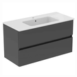 Ideal Standard Eurovit+ Wall Mounted Vanity Unit w/ 2 Drawers and Inlcuded Basin 1000mm - Mid Grey - E3597TI - TAP 'N' SHOWER