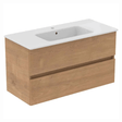 Ideal Standard Eurovit+ Wall Mounted Vanity Unit w/ 2 Drawers and Inlcuded Basin 1000mm - Natural Oak - E3597Y8 - TAP 'N' SHOWER