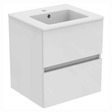 Ideal Standard Eurovit+ Wall Mounted Vanity Unit w/ 2 Drawers and Inlcuded Basin 500mm - Gloss White - E3593WG - TAP 'N' SHOWER