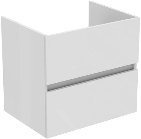 Ideal Standard Eurovit+ Wall Mounted Vanity Unit w/ 2 Drawers and Inlcuded Basin 600mm - Gloss White - E3594WG - TAP 'N' SHOWER
