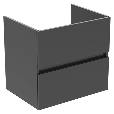 Ideal Standard Eurovit+ Wall Mounted Vanity Unit w/ 2 Drawers and Inlcuded Basin 600mm - Mid Grey - E3594TI - TAP 'N' SHOWER