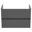 Ideal Standard Eurovit+ Wall Mounted Vanity Unit w/ 2 Drawers and Inlcuded Basin 800mm - Mid Grey - E3596TI - TAP 'N' SHOWER