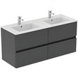 Ideal Standard Eurovit+ Wall Mounted Vanity Unit w/ 4 Drawers and Inlcuded Basin 1200mm - Mid Grey - E3599TI - TAP 'N' SHOWER