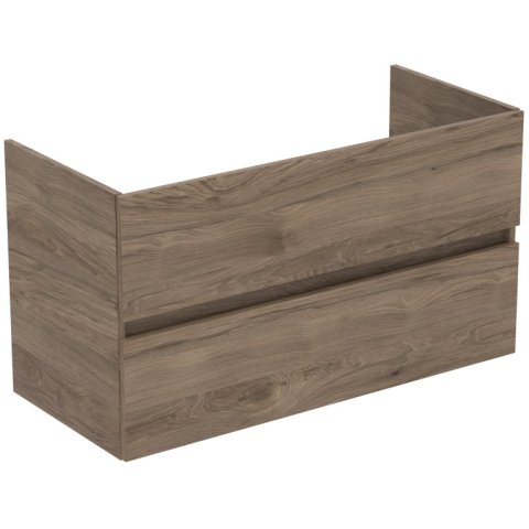 Ideal Standard Eurovit+ Wall Mounted Vanity Unit with 2 Drawers 1000mm - Flint Hickory - R0265Y9 - TAP 'N' SHOWER