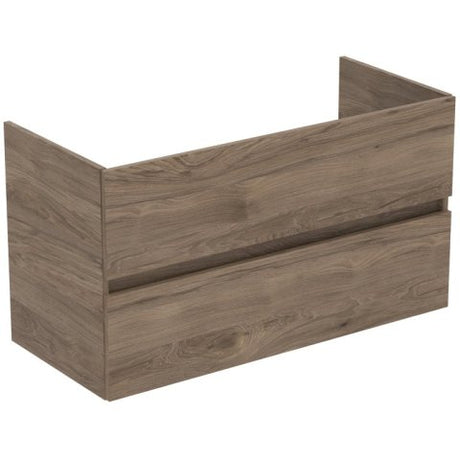 Ideal Standard Eurovit+ Wall Mounted Vanity Unit with 2 Drawers 1000mm - Flint Hickory - R0265Y9 - TAP 'N' SHOWER