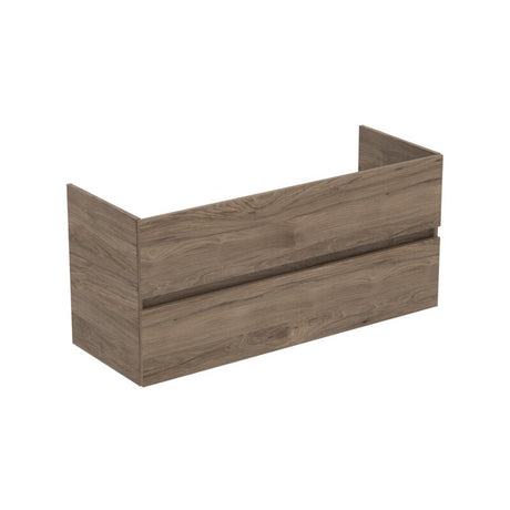 Ideal Standard Eurovit+ Wall Mounted Vanity Unit with 2 Drawers 1200mm - Flint Hickory - R0266Y9 - TAP 'N' SHOWER