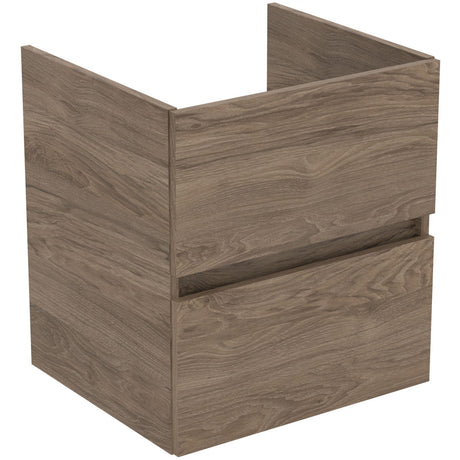 Ideal Standard Eurovit+ Wall Mounted Vanity Unit with 2 Drawers 500mm - Flint Hickory - R0256Y9 - TAP 'N' SHOWER