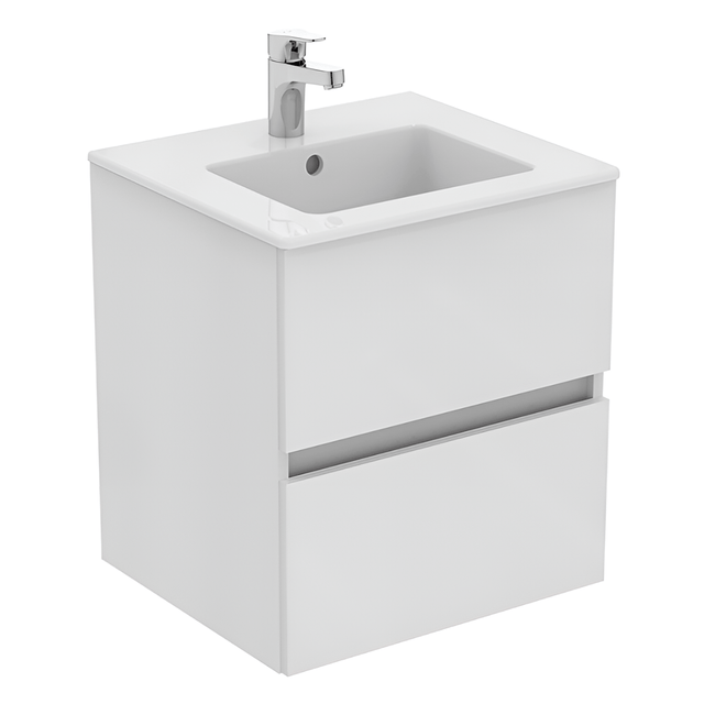 Ideal Standard Eurovit+ Wall Mounted Vanity Unit with 2 Drawers 500mm - Gloss White - R0256WG - TAP 'N' SHOWER