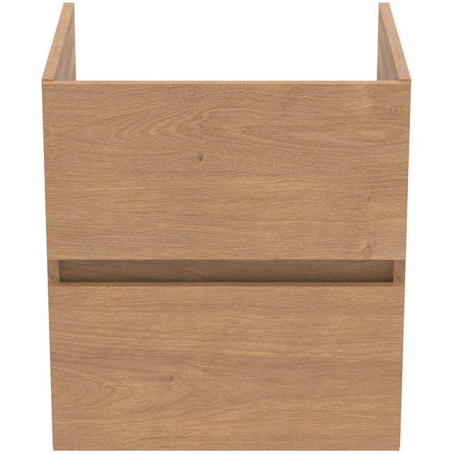 Ideal Standard Eurovit+ Wall Mounted Vanity Unit with 2 Drawers 500mm - Natural Oak - R0256Y8 - TAP 'N' SHOWER