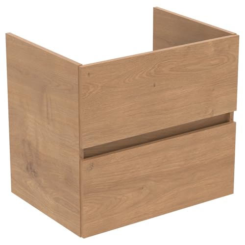 Ideal Standard Eurovit+ Wall Mounted Vanity Unit with 2 Drawers 600mm - Natural Oak - R0259Y8 - TAP 'N' SHOWER