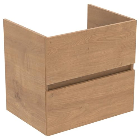 Ideal Standard Eurovit+ Wall Mounted Vanity Unit with 2 Drawers 600mm - Natural Oak - R0259Y8 - TAP 'N' SHOWER