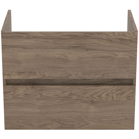 Ideal Standard Eurovit+ Wall Mounted Vanity Unit with 2 Drawers 700mm - Flint Hickory - R0261Y9 - TAP 'N' SHOWER