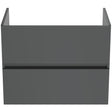 Ideal Standard Eurovit+ Wall Mounted Vanity Unit with 2 Drawers 700mm - Mid Grey - R0261TI - TAP 'N' SHOWER