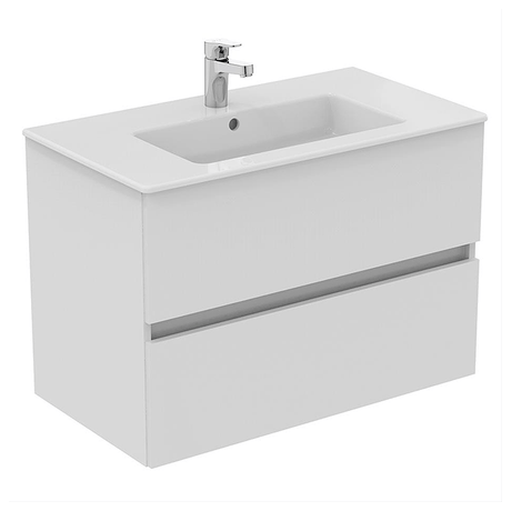 Ideal Standard Eurovit+ Wall Mounted Vanity Unit with 2 Drawers 800mm - Gloss White - R0263WG - TAP 'N' SHOWER