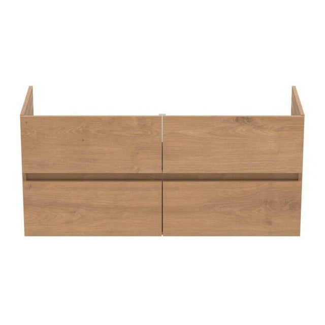Ideal Standard Eurovit+ Wall Mounted Vanity Unit with 4 Drawers 1200mm - Natural Oak - R0267Y8 - TAP 'N' SHOWER