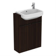 Ideal Standard I.life 2 Doors Compact Semi-countertop 60cm Washbasin Unit (Handles Sold Separately) - Coffee Oak - T5298NW