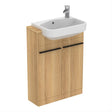 Ideal Standard I.life 2 Doors Compact Semi-countertop 60cm Washbasin Unit (Handles Sold Separately) - Coffee Oak - T5298NX
