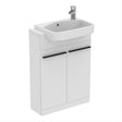 Ideal Standard I.life 2 Doors Compact Semi-countertop 60cm Washbasin Unit (Handles Sold Separately) - Matt White - T5298DU