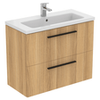 Ideal Standard i.life 2 Drawers Compact Wall Hung Vanity Unit 800mm - Natural Oak - T5295NX - TAP 'N' SHOWER