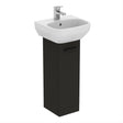 Ideal Standard I.life A 1 Door Pedestal Washbasin Unit 23cm - Matt Carbon Grey - T5266NV - TAP 'N' SHOWER