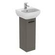 Ideal Standard I.life A 1 Door Pedestal Washbasin Unit 23cm - Matt Quartz Grey - T5266NG