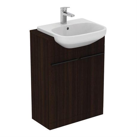 Ideal Standard I.life A 2 Doors Semi-countertop 60cm Washbasin Unit (Handles Sold Separately) - Coffee Oak - T5262NW