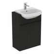 Ideal Standard I.life A 2 Doors Semi-countertop 60cm Washbasin Unit (Handles Sold Separately) - Matt Carbon Grey - T5262NV