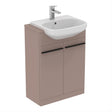 Ideal Standard I.life A 2 Doors Semi - countertop 60cm Washbasin Unit (Handles Sold Separately) - Matt Griege - T5262NH - TAP 'N' SHOWER