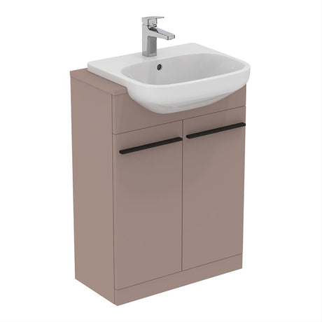 Ideal Standard I.life A 2 Doors Semi-countertop 60cm Washbasin Unit (Handles Sold Separately) - Matt Griege - T5262NH