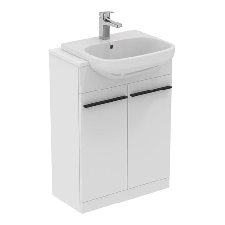 Ideal Standard I.life A 2 Doors Semi-countertop 60cm Washbasin Unit (Handles Sold Separately) - Matt White - T5262DU