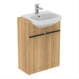 Ideal Standard I.life A 2 Doors Semi-countertop 60cm Washbasin Unit (Handles Sold Separately) - Natural Oak - T5262NX