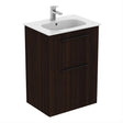 Ideal Standard I.life A 2 Drawers 60cm Wall Hung Vanity Unit Only (Handles sold separately) - Coffee Oak - T5273NW