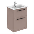 Ideal Standard I.life A 60cm Wall Hung Vanity Unit Only (Handles sold separately) - Matt Griege - T5273NH - TAP 'N' SHOWER